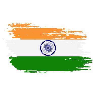 Brush Stroke India Flag On White Background Vector Design.