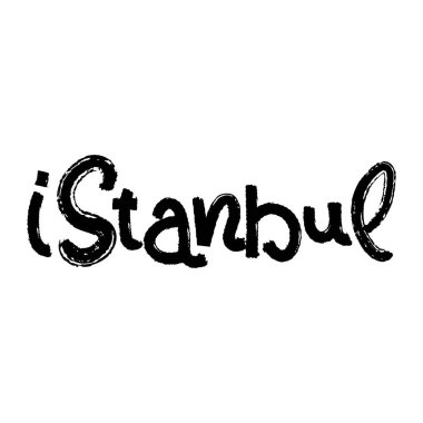 Fırça darbesi İstanbul El Mektubu Vektör Tasarımı.