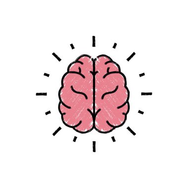 Brush Stroke Human Brain Vector Design.