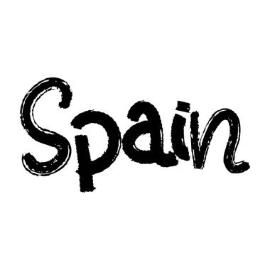 Fırça darbesi İspanya El Harfleri Vektör Tasarımı.