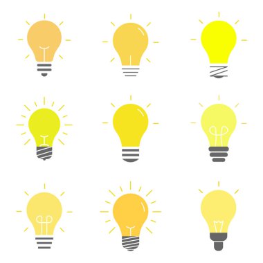 Light Bulb Icon Set Vector Design. 