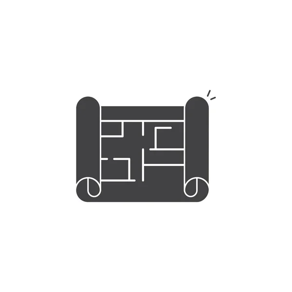 İnşa Planı Simge Vektör Tasarımı.