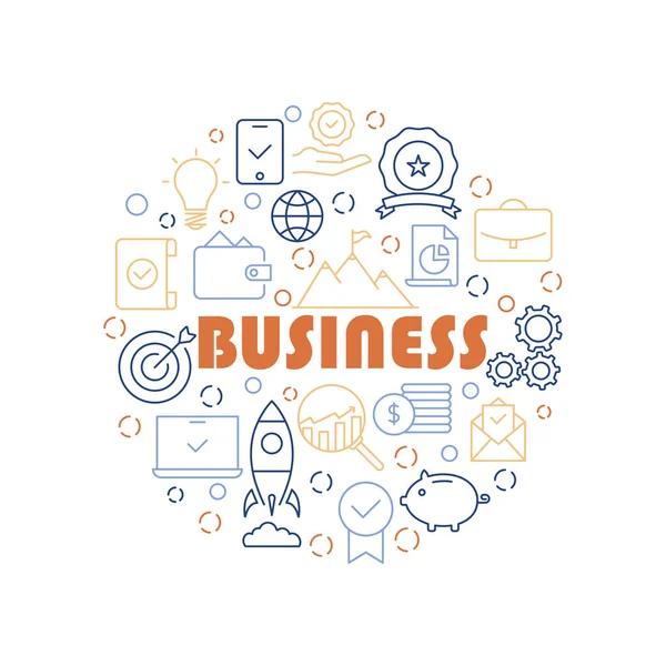 İş Simgeleri Çember Şekli Arkaplan Vektörü Tasarımı.