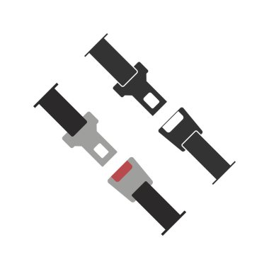 Emniyet kemeri Araba Simgesi Vektör Tasarımı. 