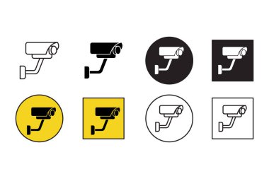 CCTV Kamera Simgesi Vektör Tasarımı.