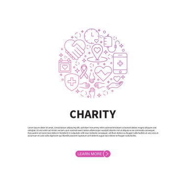Charity Banner Şablon Vektör Tasarımı.