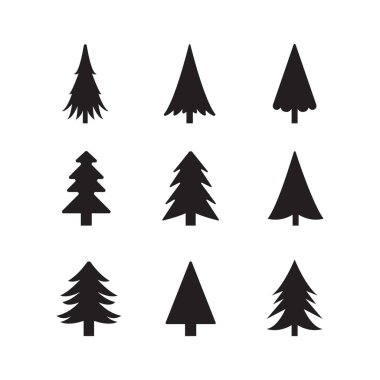 Noel ağacı simgesi vektör tasarımı.