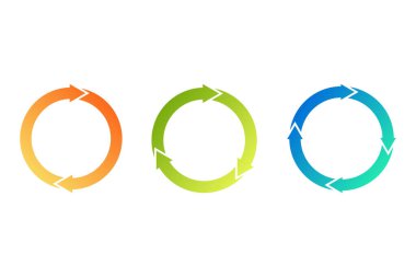 Çember Okları Simge Ayarlama Vektör Tasarımı.