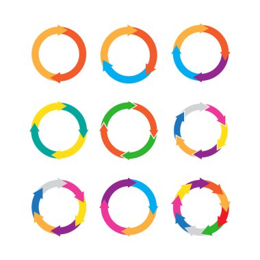 Çember Okları Simge Ayarlama Vektör Tasarımı.