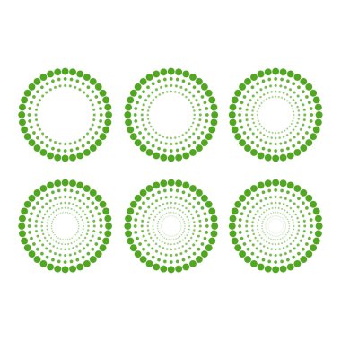 Dairesel Nokta Set Vektör Tasarımı. 