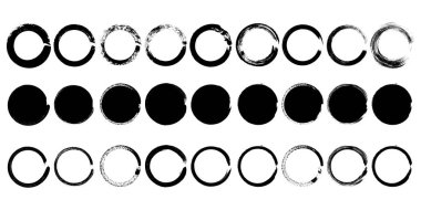 Çember Şekli Çerçeve Fırça Simgesi Vektör Tasarımı.