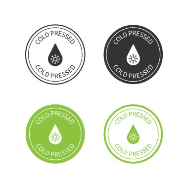 Soğuk Baskılı Yağ Simgesi Vektör Tasarımı. 