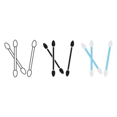 Pamuk Bud Simge Set Vektör Tasarımı.