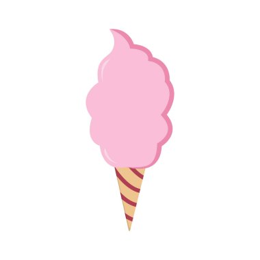 Pamuk Şeker Simgesi Vektör Tasarımı. 