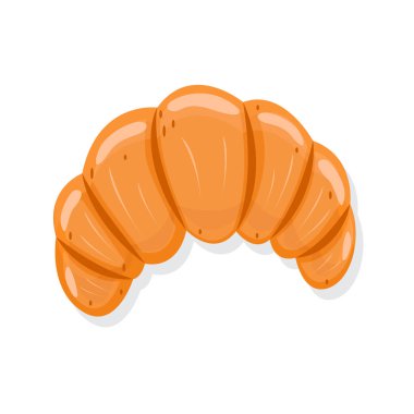 Kruvasan Tatlısı Yiyecek Simgesi Vektör Tasarımı.