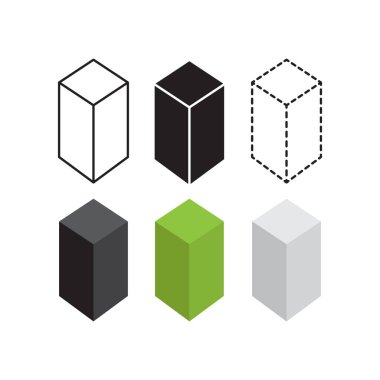 Kübik Simge Set Vektör Tasarımı.