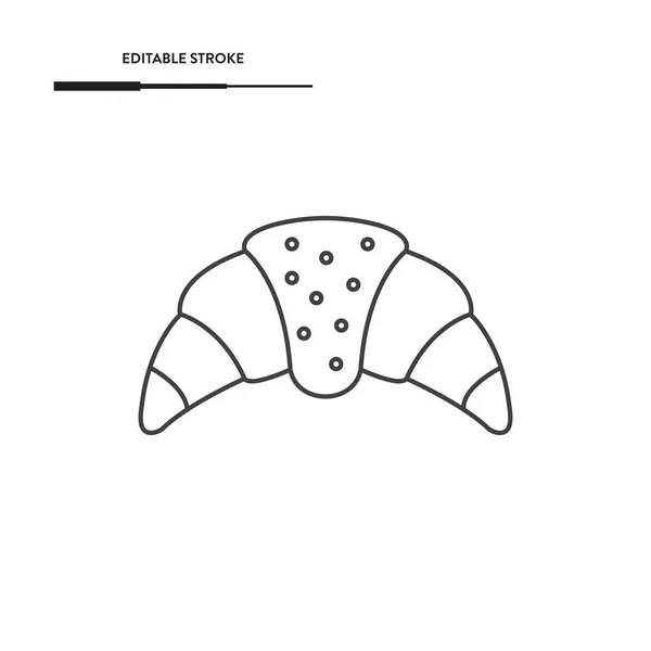 Kruvasan Tatlısı Yiyecek Simgesi Vektör Tasarımı.