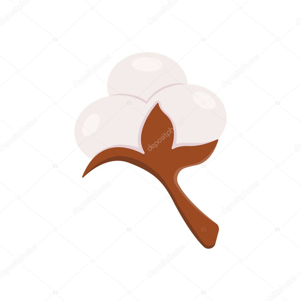 Cotton Plant Flower Icon Vector Design.