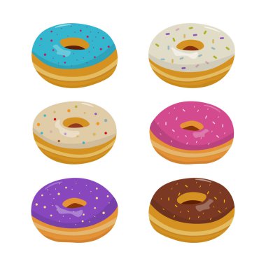 Donut Simgesi Vektör Tasarımı.