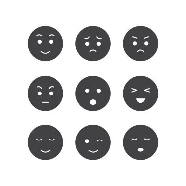 Emoji Tepki Simgesi Vektör Tasarımı.