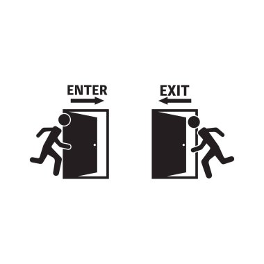 Çıkış İmza Simgesi Vektör Tasarımı. 