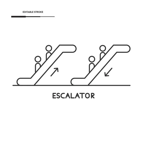 Yürüyen merdiven Simgesi Vektör Tasarımı.