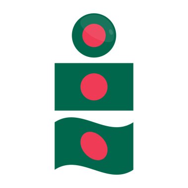 Bangladeş Simge Set Vektör Tasarımı Bayrağı.