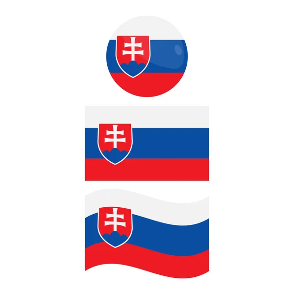 Slovakya Simgesi Set Vektör Tasarımı Bayrağı. 