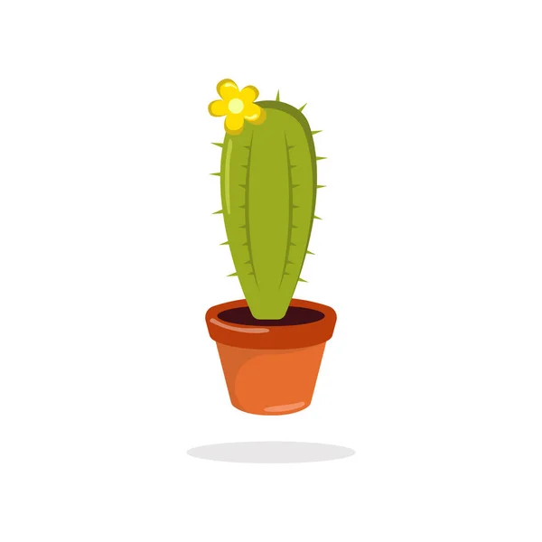Çizgi film Kaktüs Simgesi Vektör Tasarımı. 