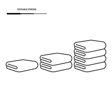 Katlanmış Havlu Simgesi Set Vektör Tasarımı.