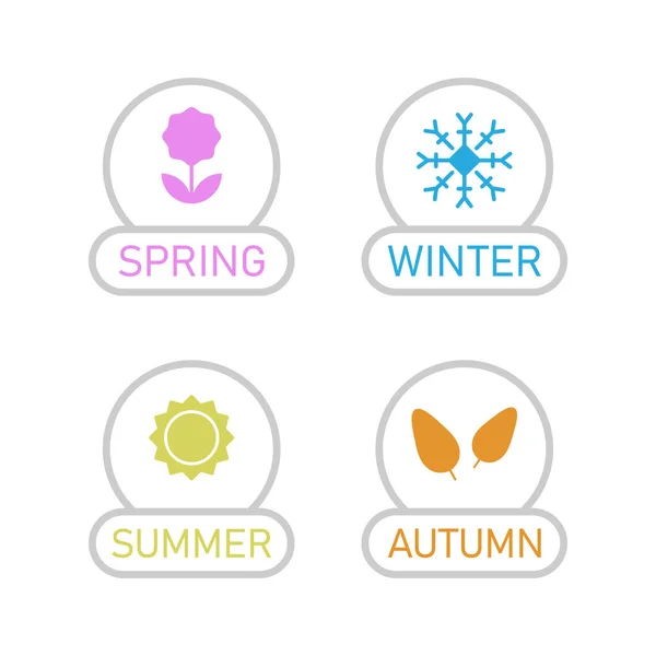 Dört Mevsim Simge Vektör Tasarımı.