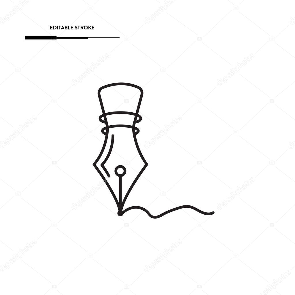 Fountain Pen Icon Vector Design.