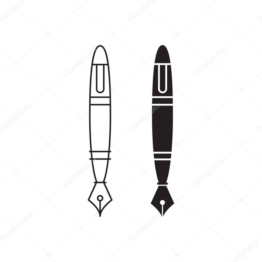 Fountain Pen Icon Vector Design.