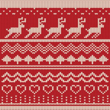 Noel Örgü Örülmüş Kusursuz Arkaplan Vektör Tasarımı.