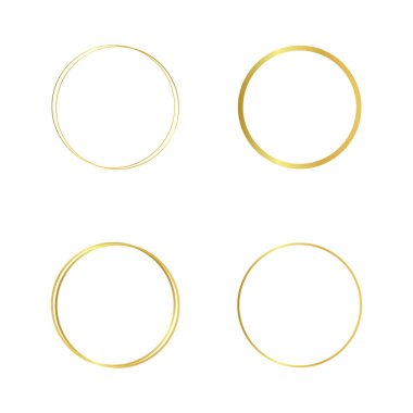 Altın Çember Çerçeve Vektör Tasarımı Ayarla.