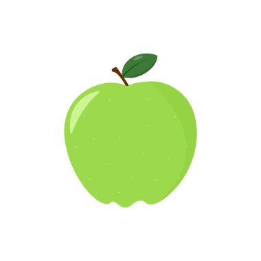 Yeşil Elma Simgesi Vektör Tasarımı. 