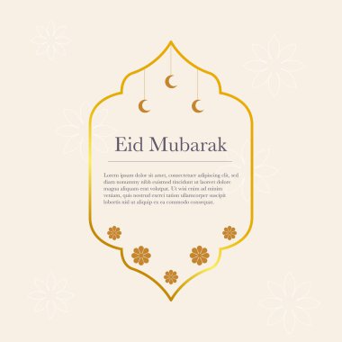 Bayram Mübarek Vektör Tasarımı için Tebrik Kartı. 