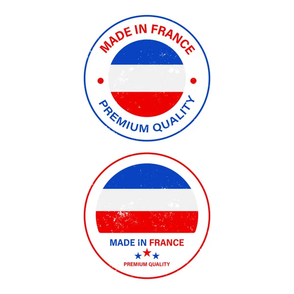 Grunge Fransa 'da Kauçuk Damga Simgesi Vektör Tasarımı.
