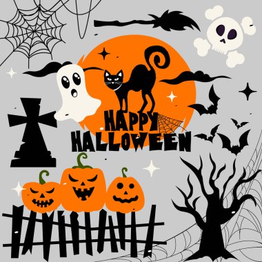 Cadılar Bayramı simgesi vektör tasarımı.