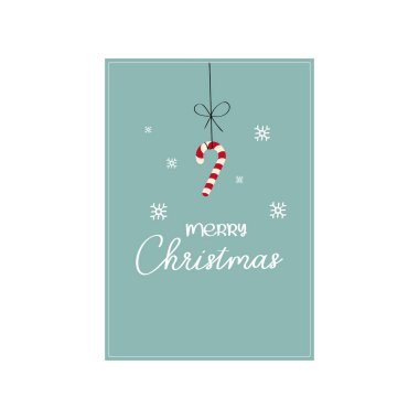 El Çizimi Noel Kartı Vektör Tasarımı.