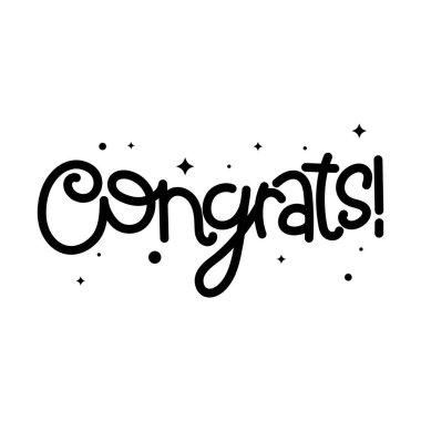 El Çizimi Kaligrafi Metin Vektörü Tasarımı Tebrik Ediyor.