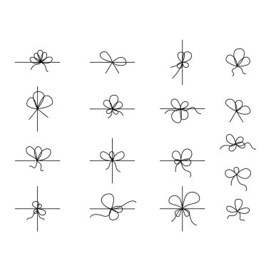 El Çizimi Farklı Hediye Kurdelesi Vektör Tasarımı.