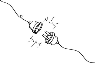 Eklenti Vektörü Tasarımı ile El Çekimi Elektrik Soketi. 