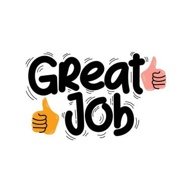 El Çizimi Büyük İş Kaligrafi Metin Vektörü Tasarımı. 