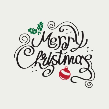 El Çizimi Mutlu Noeller Metin Vektörü Tasarımı.