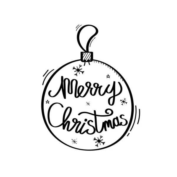 El Çizimi Mutlu Noeller Metin Vektörü Tasarımı. 