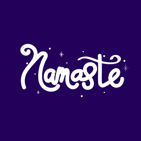 El Çizimi Namaste Harf Vektörü Tasarımı.