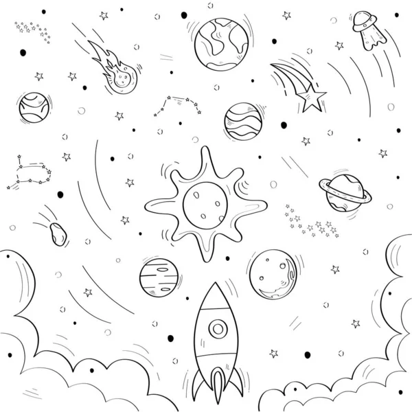 El Çizimi Dış Alan Simgeleri Arkaplan Vektör Tasarımı.