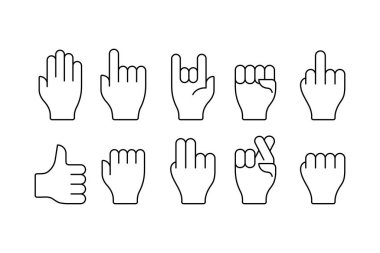 Hand Gestures Icon Set Vector Design.