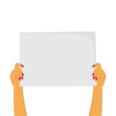 Hand Holding Blank Protest Banner Vector Design. 